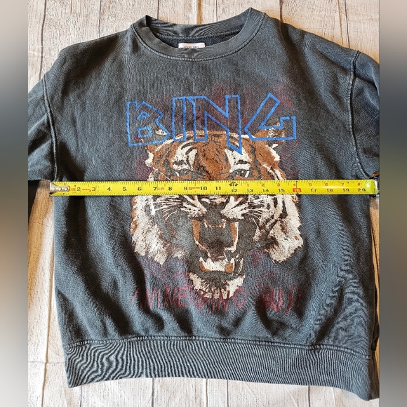 Anine Bing Sweatshirt Women's •Size Small• Pullover Long Sleeve Tiger Logo - Picture 2 of 10